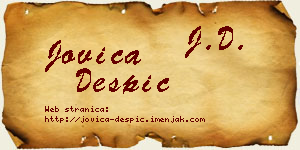 Jovica Despić vizit kartica